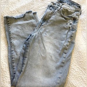 light blue wash denim jeans